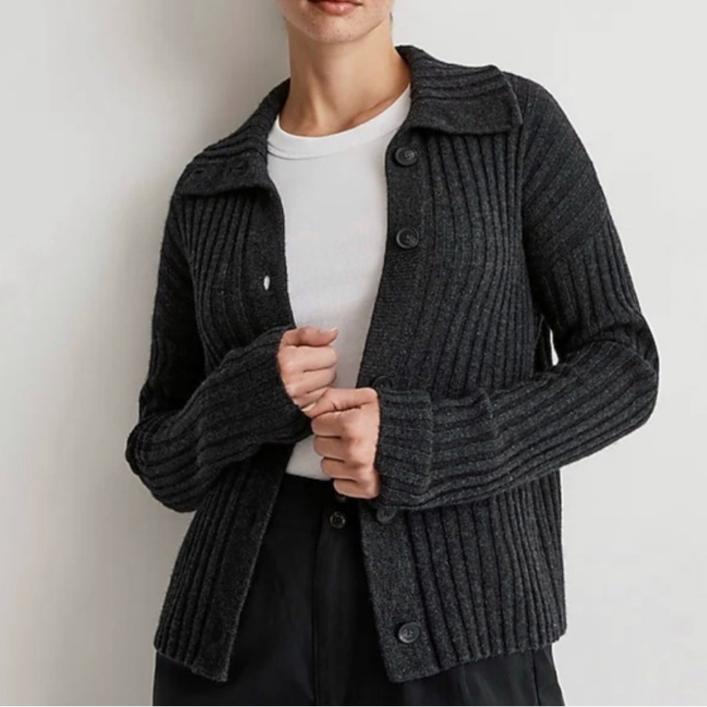 Madewell Oversize-Collar Cardigan Sweater - Picture 2 of 7